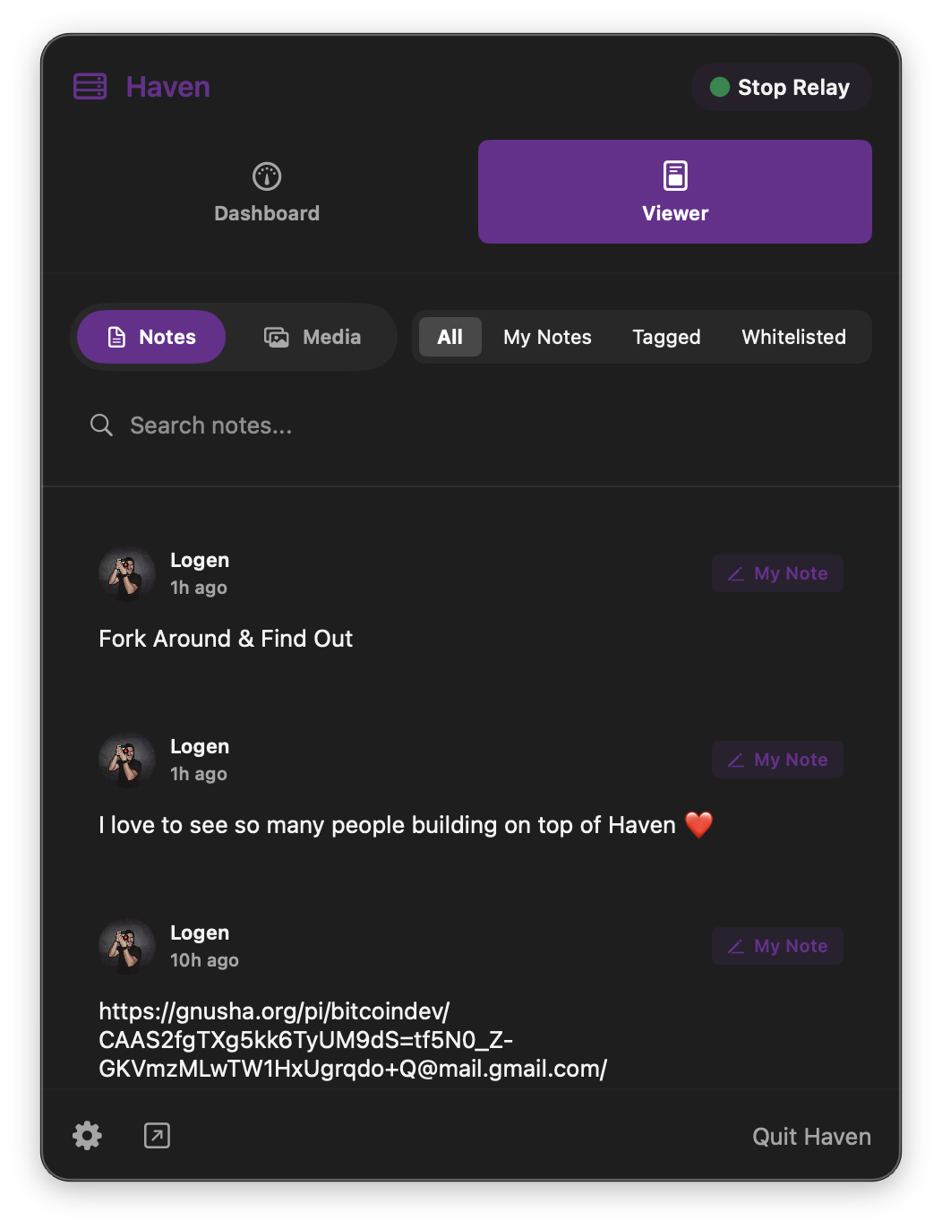 Menubar Notes