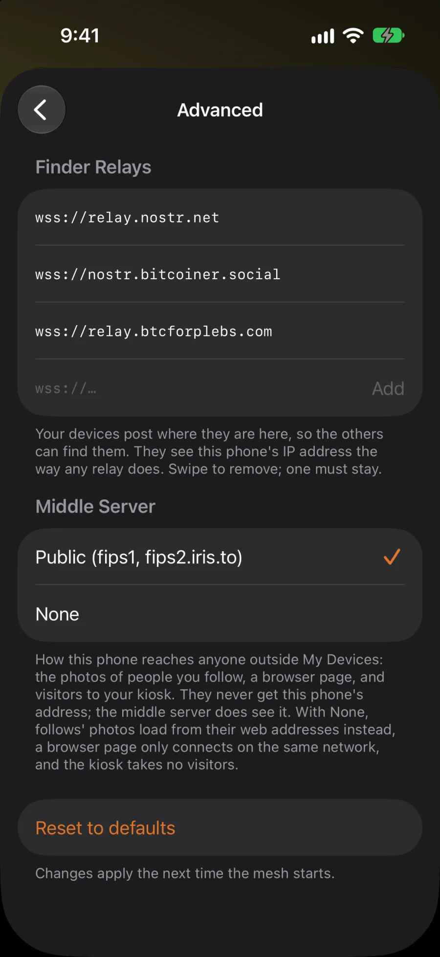 FIPS Mesh, Advanced