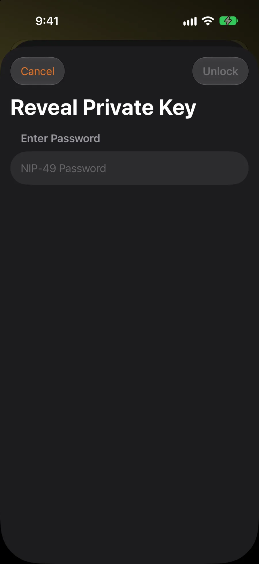 Reveal Private Key, still locked