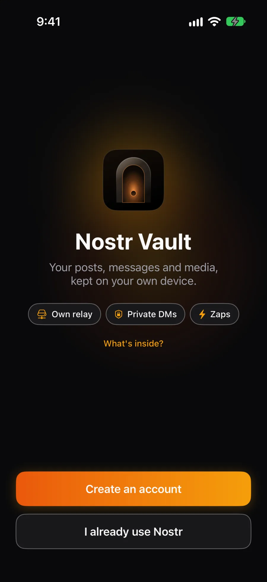 The first screen on iPhone