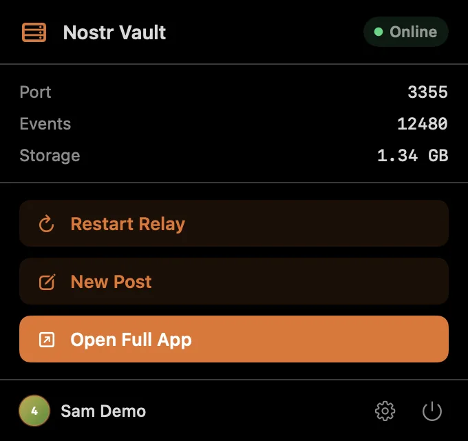 The menu bar panel